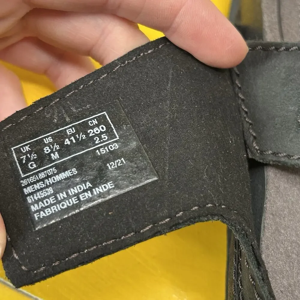 Clarks Crestview Men’s Size 8.5 Leather Extreme Comfort Black Easy Slide Sandals